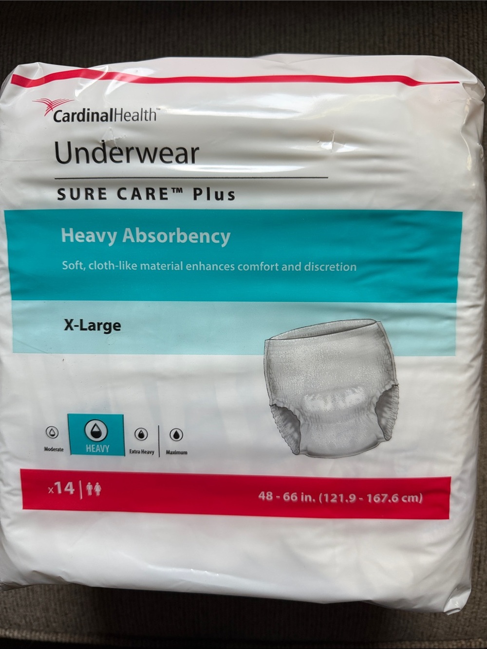 Sure Care Plus Heavy Absorbency Underwear - X-Large White